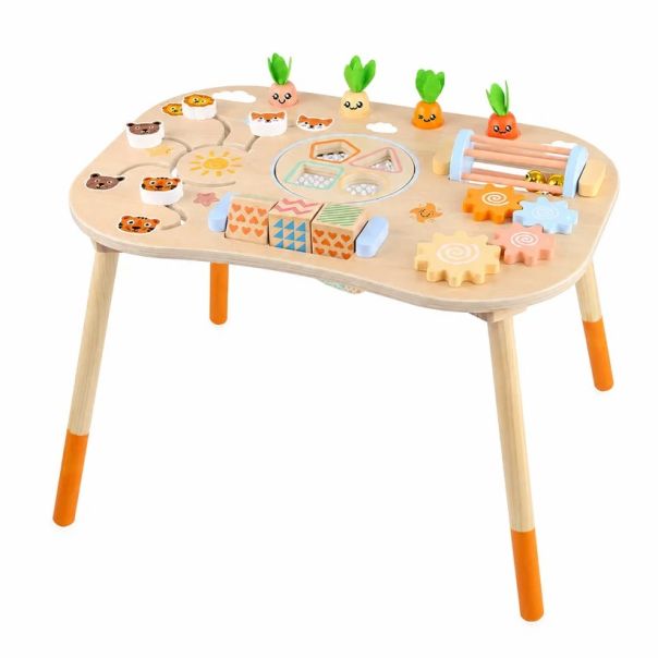 Dečiji aktivni sto KINDER HOME, Montesori igraonica 6 u 1, puno drvo - EP3265203