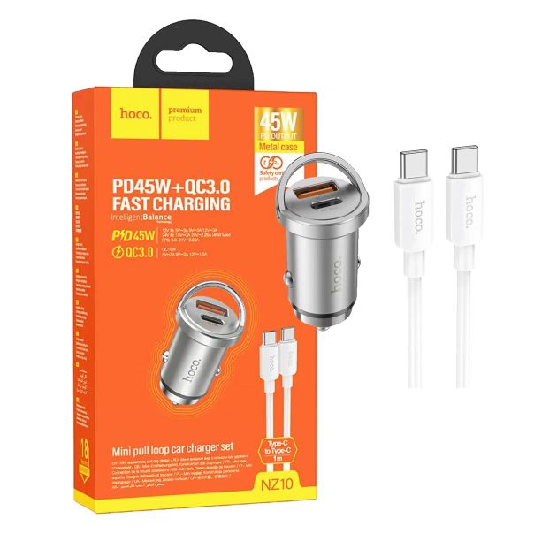 hoco. Auto punjač, brzi, sa type C, PD45W+QC3.0 - NZ10 Handy, type C - 34867