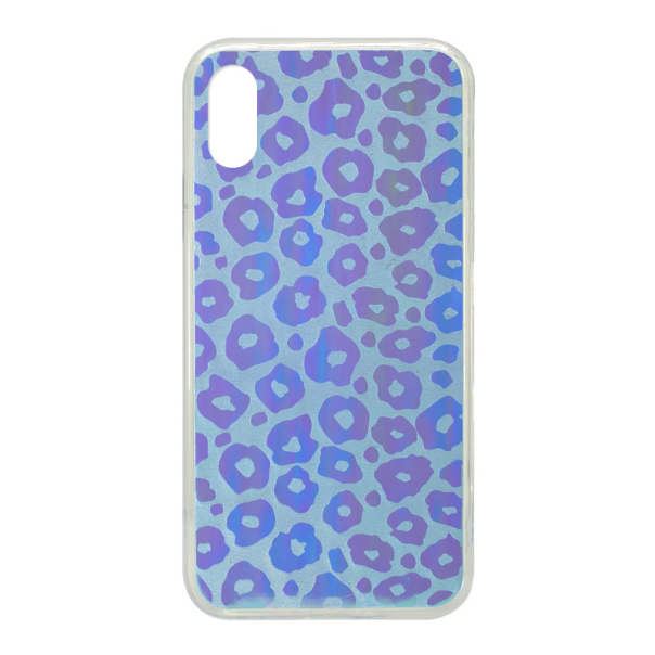 Maska za iPhone XS Max plava Hologram 3D Leopard - 035766