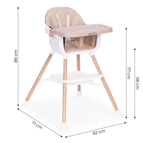 ECO TOYS Hranilica za bebe 2u1, bež - HC508 BEIGE