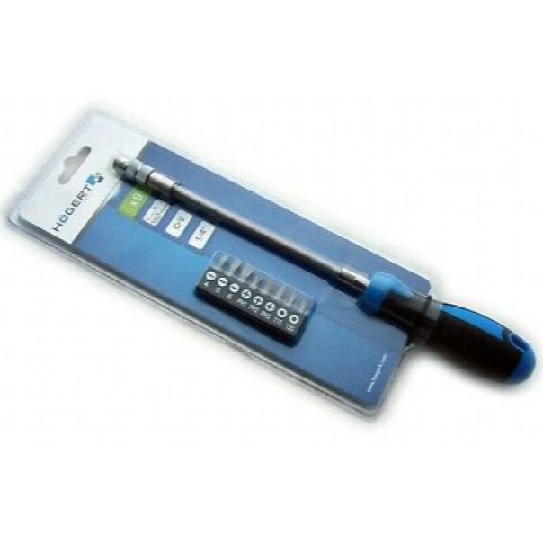 HOGERT Odvijač s elastičnim prihvatom i nastavkom za prihvat bitova - HT1S090