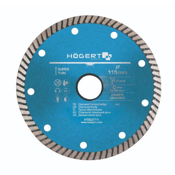 HOGERT Rezni dijamantski disk 115 mm super tanak - HT6D711