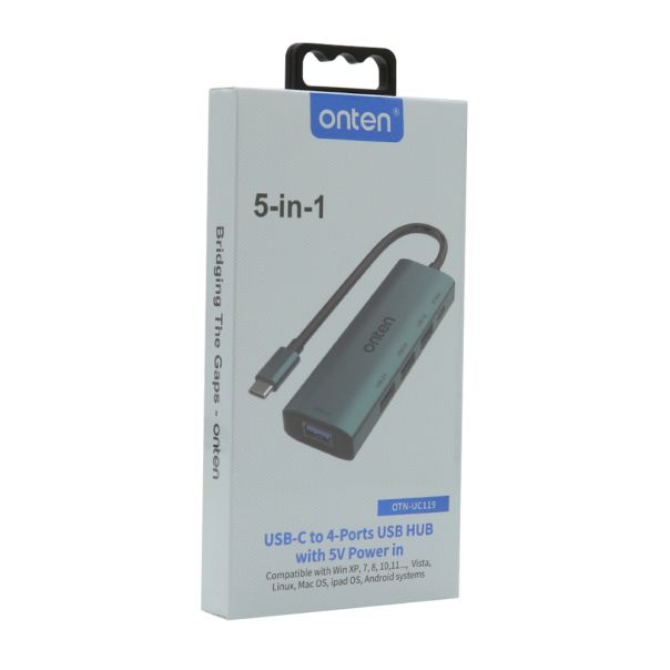 Hub USB Type-C sa 4 porta (3x USB 2.0 + 1x USB 3.0) 16cm (OTN-UC119) Onten - EP2922591