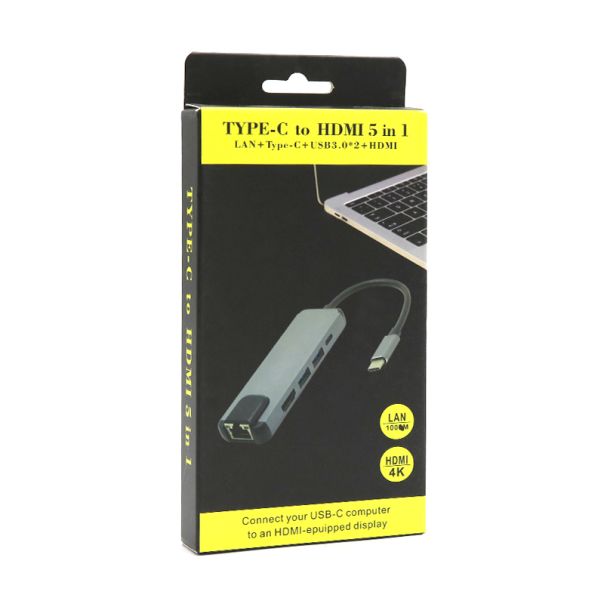 Hub Type-c na HDMI Type C 2xUSB3.0 LAN (5 u 1) - EP2992156