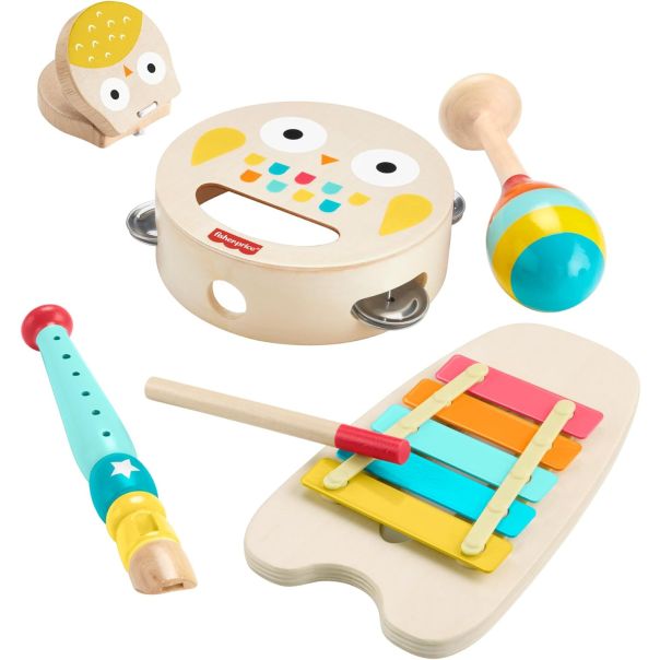 FISHER PRICE drveni muzički set 6kom 578442 - HXT90