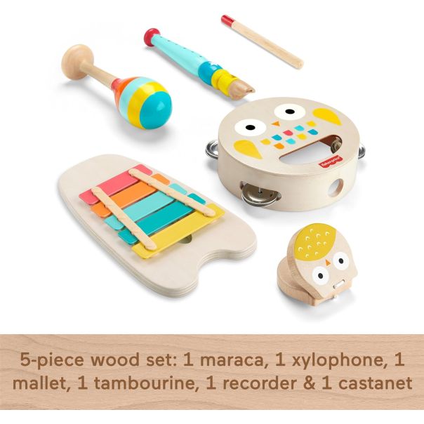 FISHER PRICE drveni muzički set 6kom 578442 - HXT90
