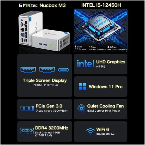Mini PC GMKTec NucBox M3 Win11Pro - EP2872660