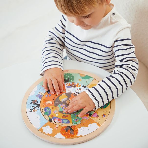 JANOD Drvene puzzle Opažanja, nauči vreme i godišnja doba, bašta - J05090