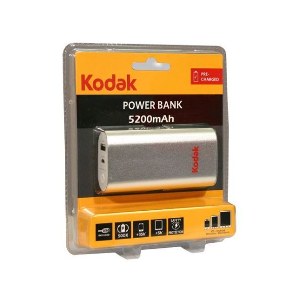 KODAK Power Bank, 5200 mAh, srebrna - 30411890