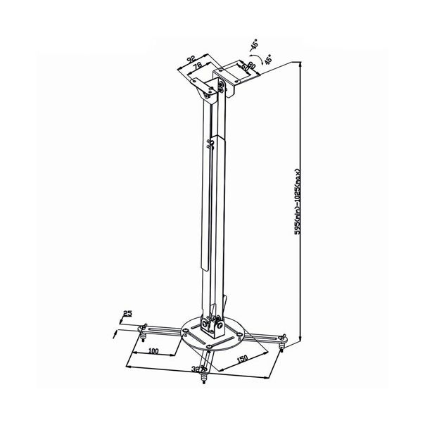 NEDIS Plafonski nosač za projektor PJCM200GY - 40142