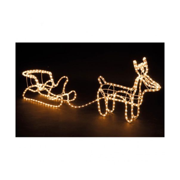 ENA Novogodišnji svetleći irvas sa kočijom 48x12x44cm - 28318