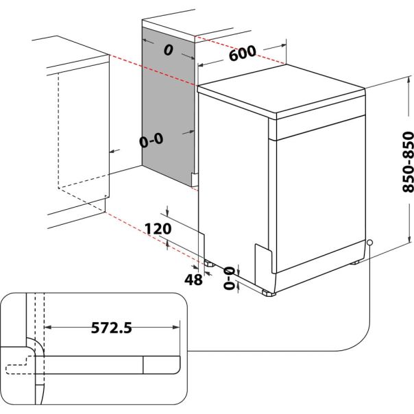 WHIRLPOOL Samostalna mašina za pranje sudova WFC 3C42 P X - ELE01639