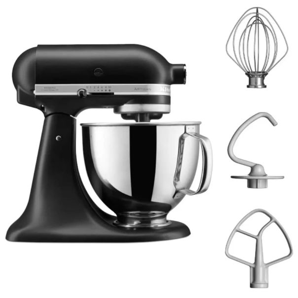 KITCHENAID Mikser sa posudom 4.8L Artisan (black matte) KA5KSM125EBM - KA5KSM125EBM