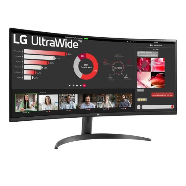 LG Monitor 34WR50QK-B 34” UltraWide Curved VA WQHD 100Hz 5ms - 082460