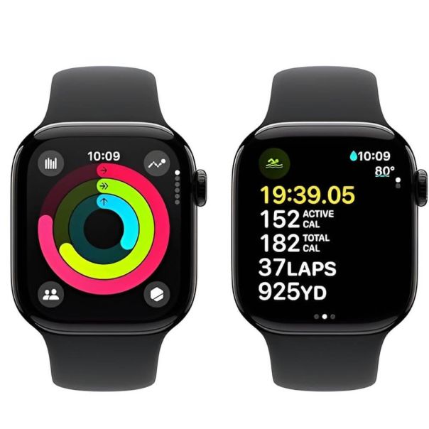 APPLE Pametni sat S10 GPS 42mm Jet Black Alu Case/Black Sport Band, M/L - 1780093