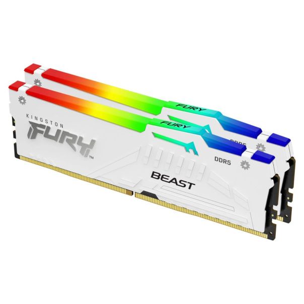 KINGSTON DIMM DDR5 32GB (2x16GB kit) 6000MT/s KF560C30BWEAK2-32 FURY Beast RGB White EXPO - MEM02660
