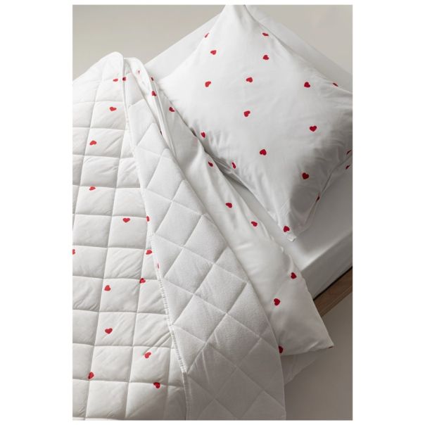 STEFAN  Štep deka frotir 140x200cm, crvena srca - 652-1377