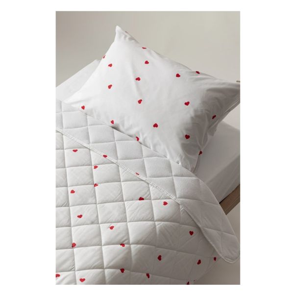 STEFAN  Štep deka frotir 140x200cm, crvena srca - 652-1377