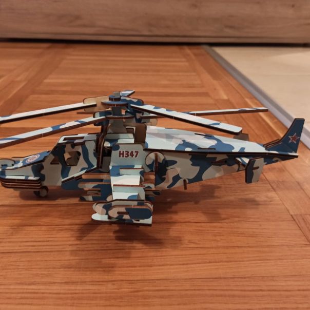 3d drvena slagalica - Helikopter - plava ajkula - 13-1-1