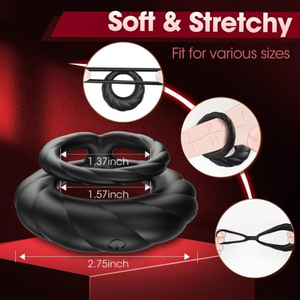 Vibracioni prsten za penis, 10 brzina, 6 modova - EP3175293