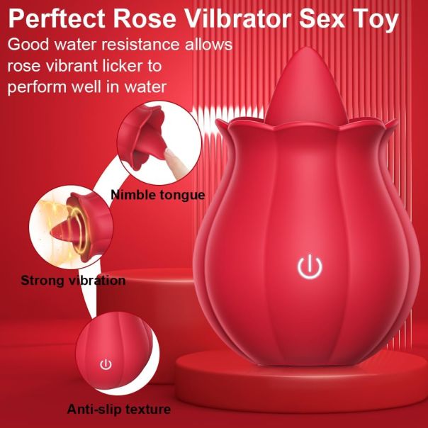 Vibrator ruža sa funkcijom lizanja jezikom  ljubičasta - EP3137068
