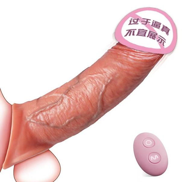 Vibrirajuća realistična navlaka i produžetak za penis (daljinski/app) - EP3175377
