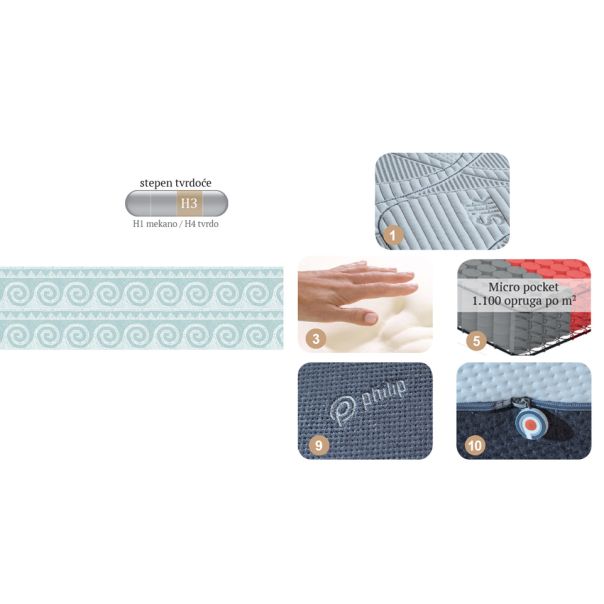 PHILIP Dušek Sirmium Platinum 160x190cm - 003823