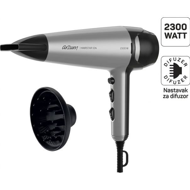 Arzum AR5119-1700 Hairstar Ion Profi Fen 2300W: Jonska nega za sjajnu kosu bez naelektrisanja - EP2975568
