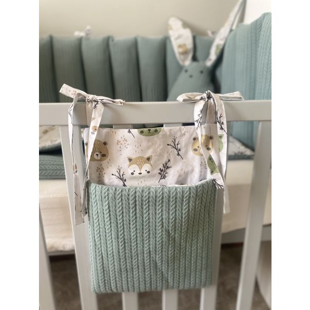 Zoreti kids 2024 Ogradica I posteljina za krevetac plazmica set pletnina zelena mede zelene - ZMZ002AC