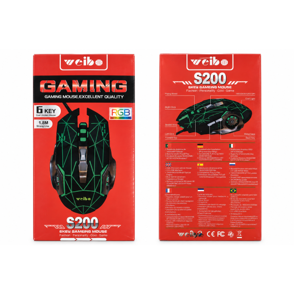 Gejmerski miš Weibo S200 RGB 3200 DPI - EP3315164