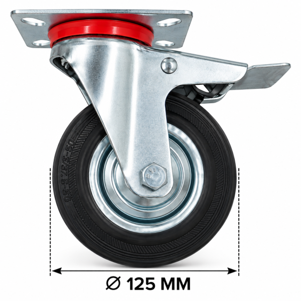 MKS Okretni točak sa kočnicom i montažnom pločicom 125 mm K-125 C-125 - EP3315209