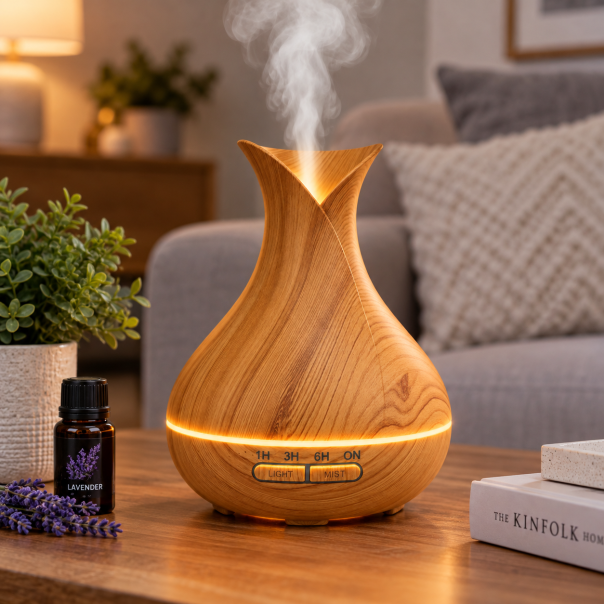MKS Aroma difuzer i ovlaživač vazduha sa LED osvetljenjem  – imitacija drveta - EP3314993