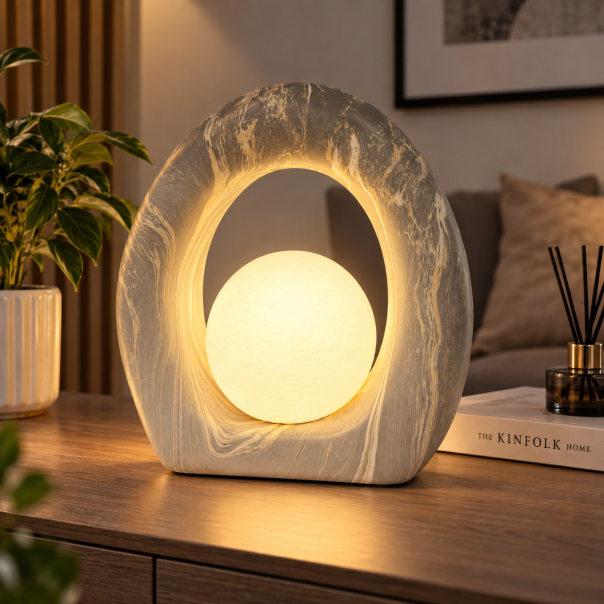 MKS Dekorativna stona lampa sa LED kuglom  – siva - EP3315029