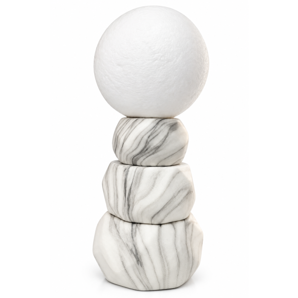 MKS Dekorativna stona lampa sa kuglom  – siva, imitacija mermera - EP3315017