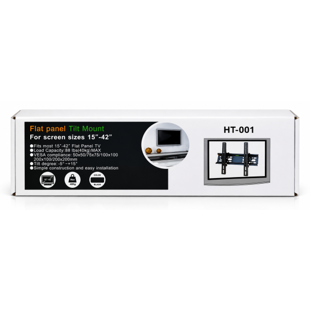 MKS Zidni nosač za TV 15–42 inča HT-001 – podesivi nagib, do 40 kg - EP3315377