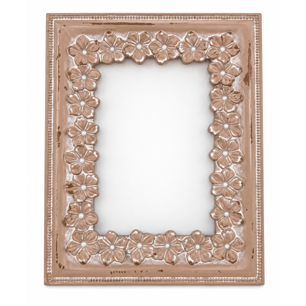 MKS Dekorativni ram za slike  – roze-zlatni sa cvetnim ornamentima, 10 × 15 cm - EP3315083