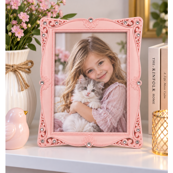 MKS Dekorativni ram za slike – roze 13 × 18 cm - EP3315107