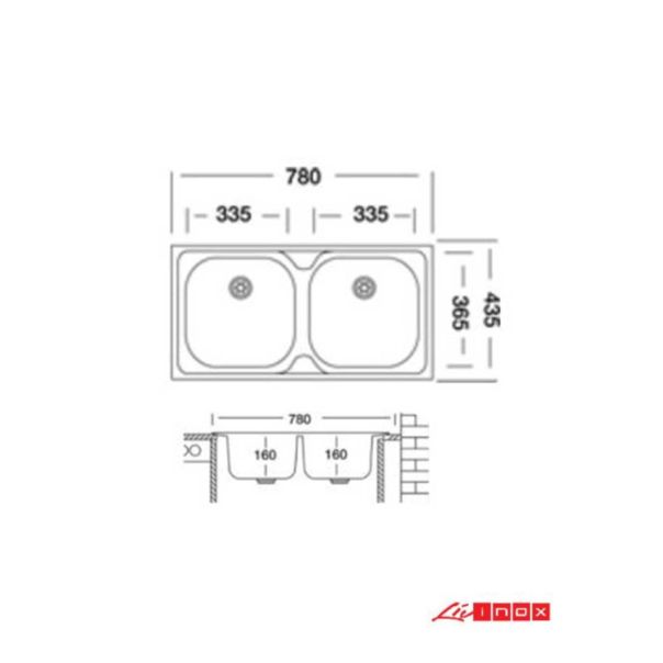 Livinox Inox ugradna sudopera EC189 78x43,5cm sifon ø90 - EC-189