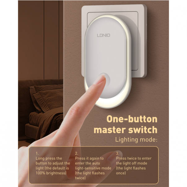 Inteligentni senzor LDNIO Night Light Y2 beli - 215595