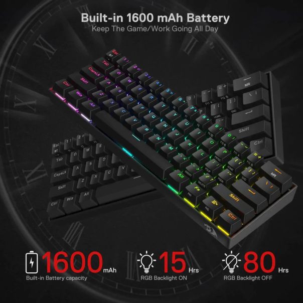 Draconic K530 PRO Mechanical Gaming Keyboard - BT, RGB, Brown switch, Black - EP2964061