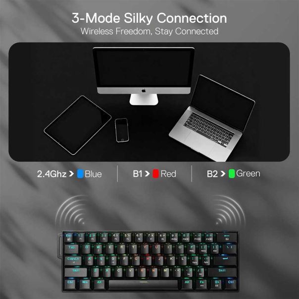Draconic K530 Pro Plus Bluetooth/Wired Mechanical 60% Gaming Keyboard w/strap - EP2944539