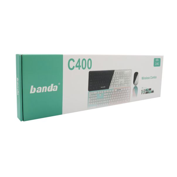 Tastatura i miš bezicni combo set BANDA C400 beli - EP2943983