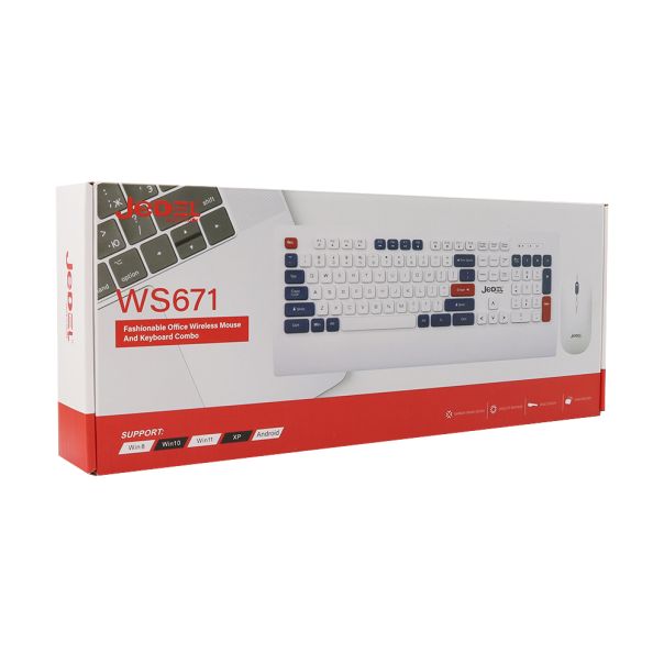 Tastatura bezicna i miš bezicni WS671 belo-plava JEDEL - EP2943472