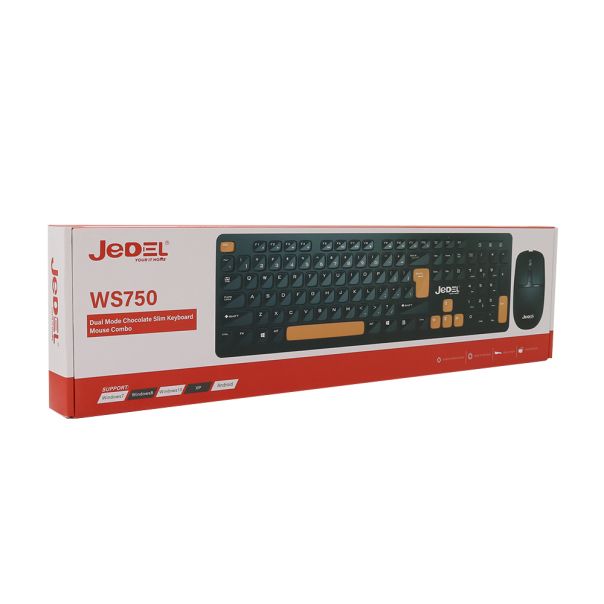 Tastatura bezicna i miš bezicni WS750 crno-narandžasta JEDEL - EP2939428