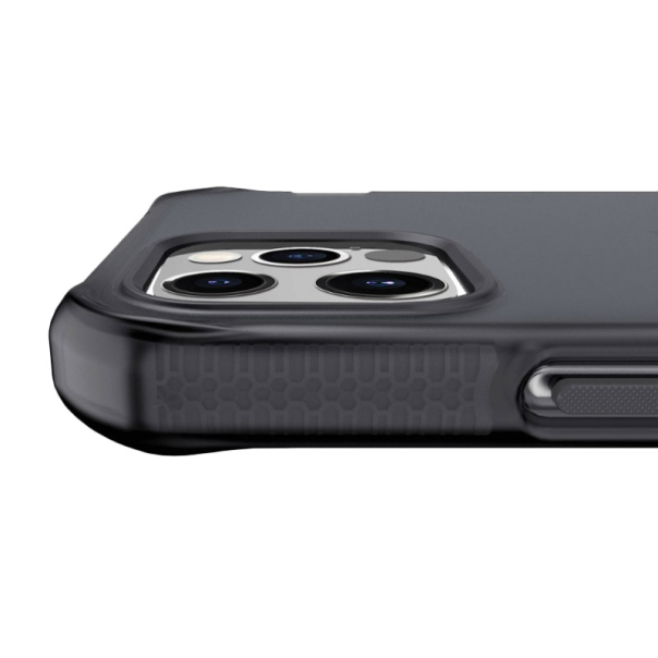 Maska za iPhone 12/ 12 Pro sivo Itskins Supreme Frost Antimicrobial crna - 051664