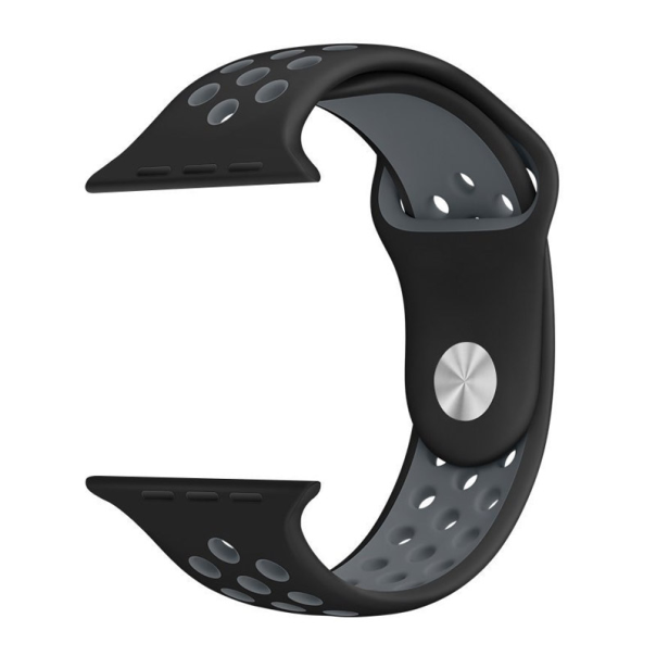 Narukvica za Apple Watch Sport Silicone Strap black grey S/ M 38/ 40/ 41 mm - 031781-1