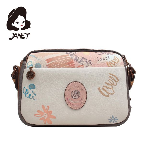 JANET FLOWERY CITY Tašna damska J-031B  24x6x18 - J-029C NS34291