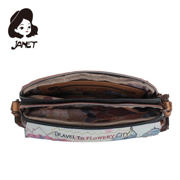 JANET FLOWERY CITY Tašna damska J-031B  24x6x18 - J-029C NS34291