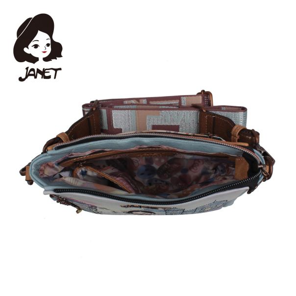 JANET FLOWERY CITY Tašna damska J-053A 23x7x17 - J-053A NS34295