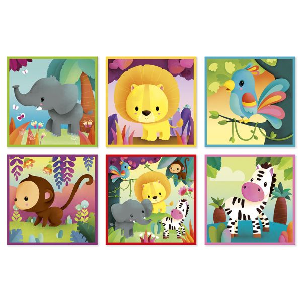 JANOD Kartonske kocke Kubkid Životinje iz džungle - J02732